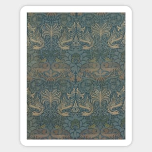 Peacock and Dragon by William Morris Sticker